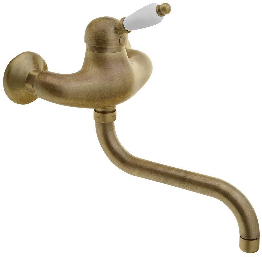 SAPHO KIRKÉ WHITE nástenná batéria, biela páčka, bronz KI15BB...