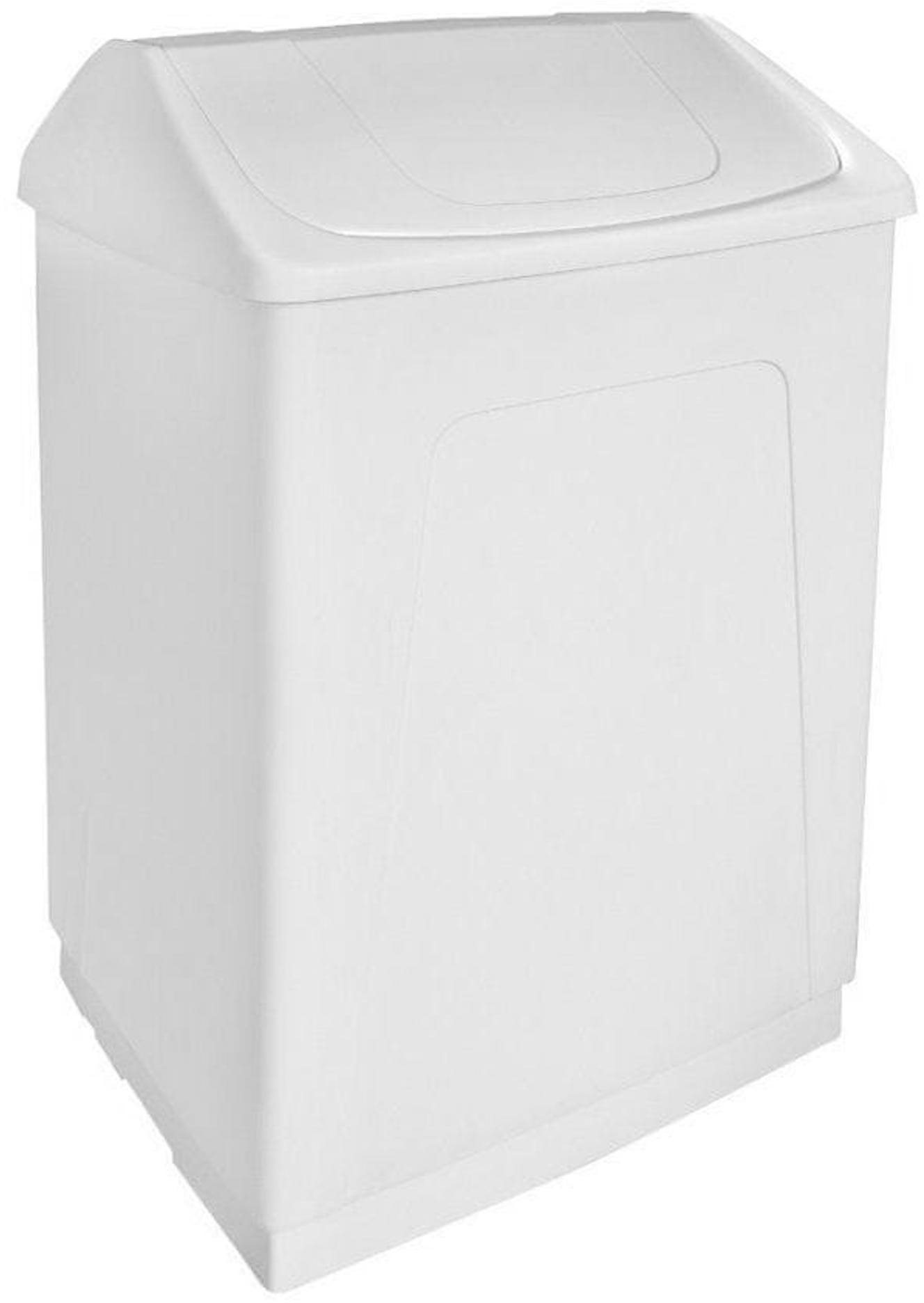 AQUALINE Odpadkový kôš výklopný, 55 l, biely plast ABS 14027...