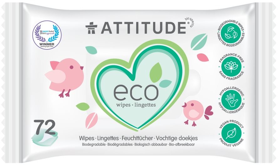 ATTITUDE Illatmentes nedves törlőkendő babák számára (72 db)...