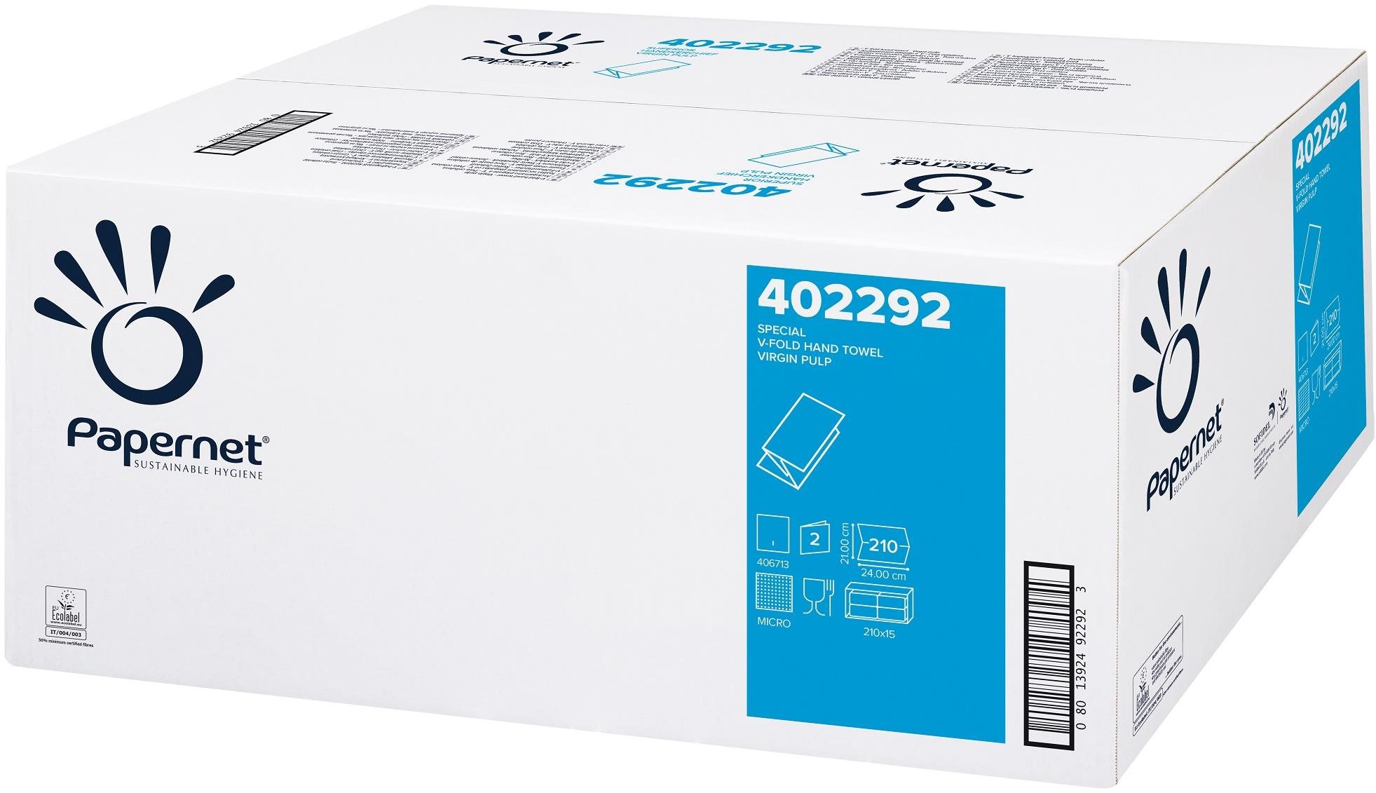 PAPERNET V-TOP Ručníky celulóza 2vr. 402292 3150 útržků Papírové...