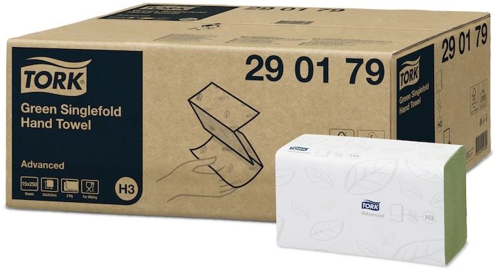 TORK Advanced H3 zelené Papierové utierky do zásobníka
