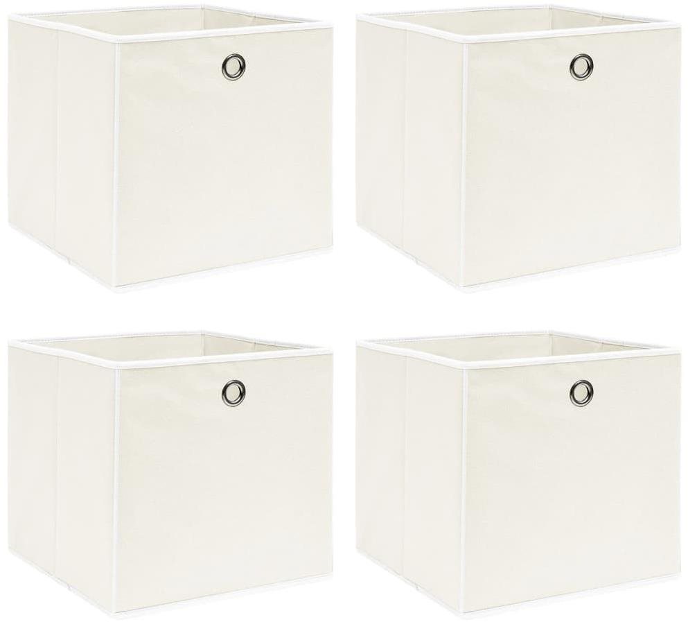 Shumee Úložné boxy 32 × 32 × 32 cm, 4 ks, biele Úložný box