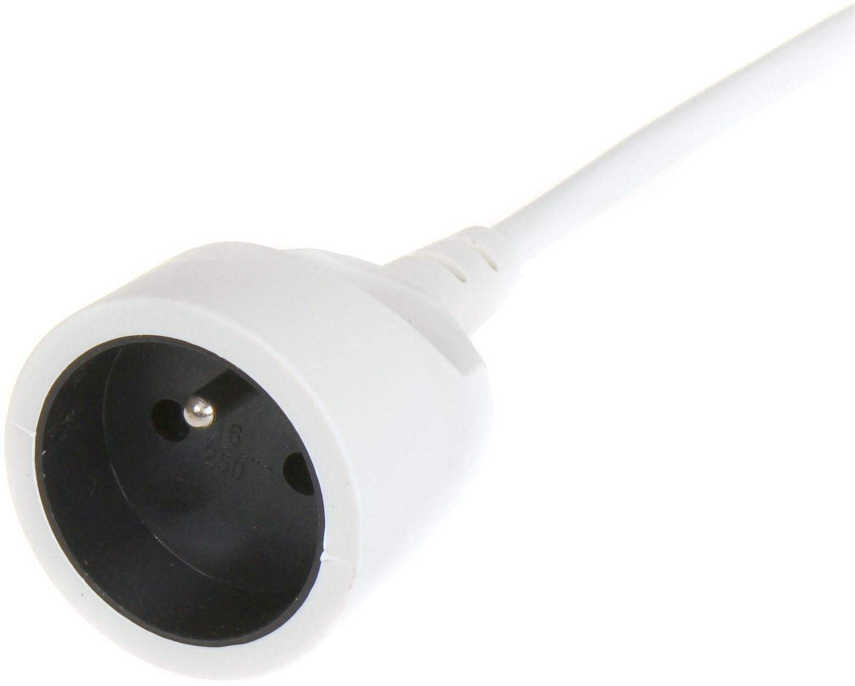 PremiumCord extension lead 230V 1 white socket 2m Extension Cable