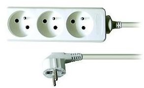 Solight Extension Lead, 3 sockets, white, 5m Extension Cable