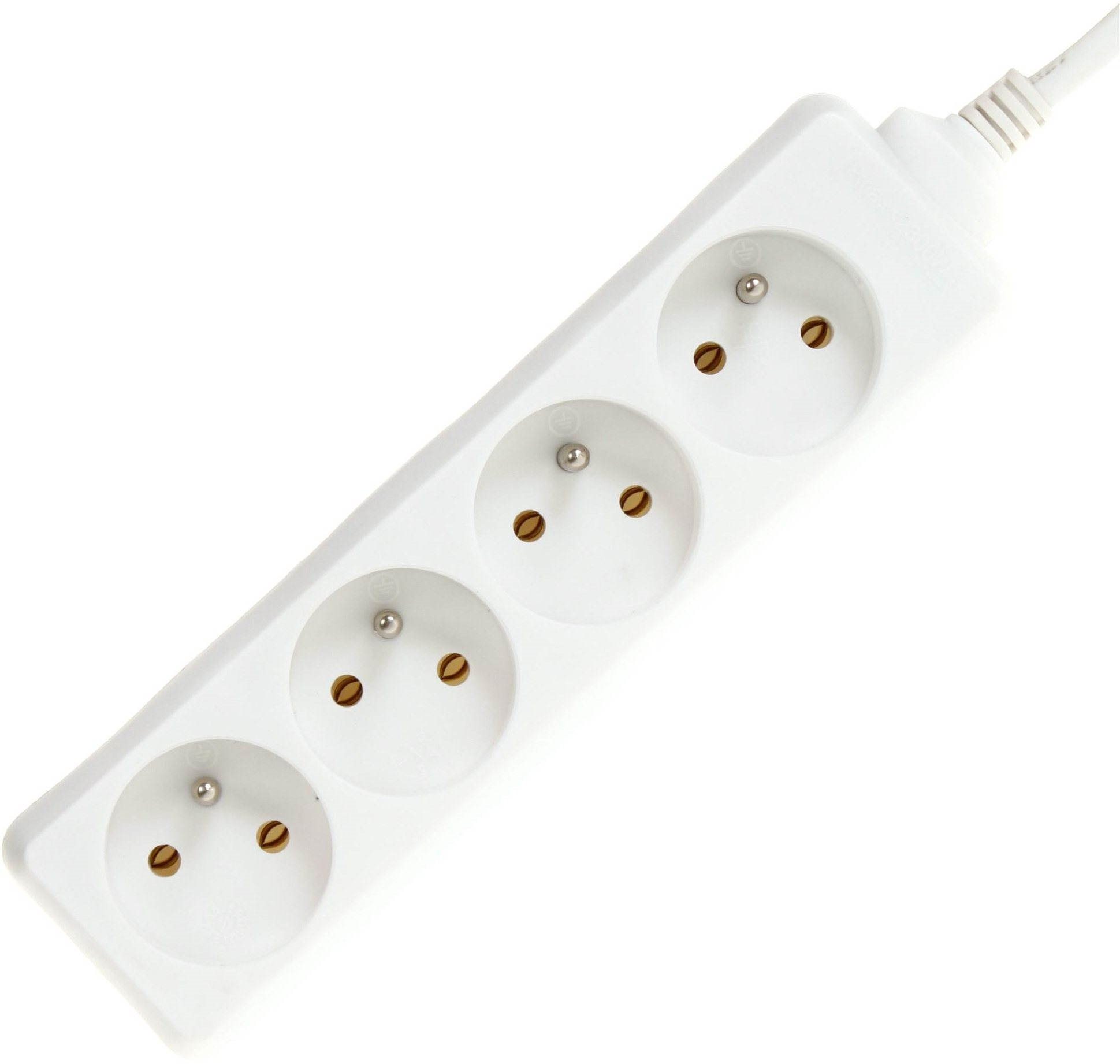 PremiumCord extension lead 230V 4 sockets white 5m Extension Cable