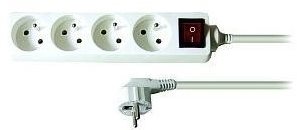 Solight Extension, 4 Sockets, White, Switch, 7m Extension Cable