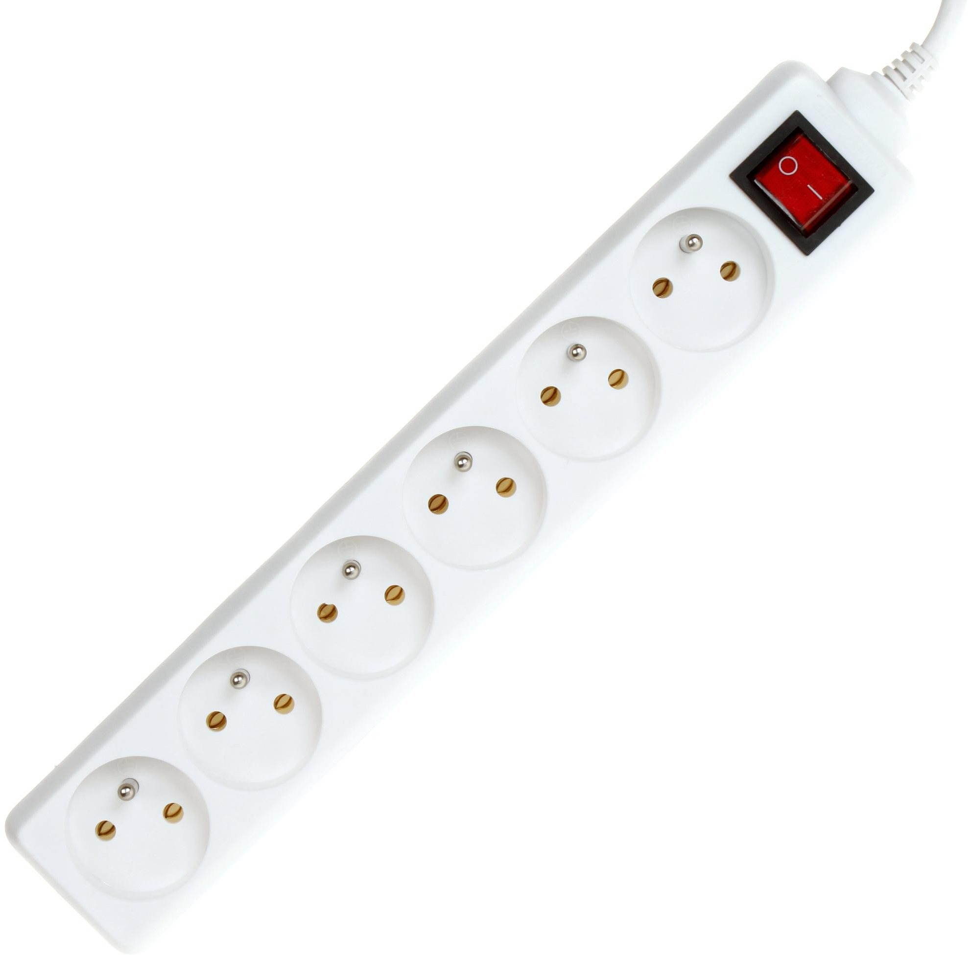 PremiumCord White extension cord 230V, 3m , 6 sockets + switch...
