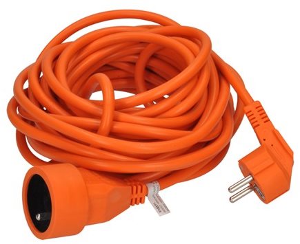 Solight Extension Cable, 1 socket, orange, 10m Extension Cable
