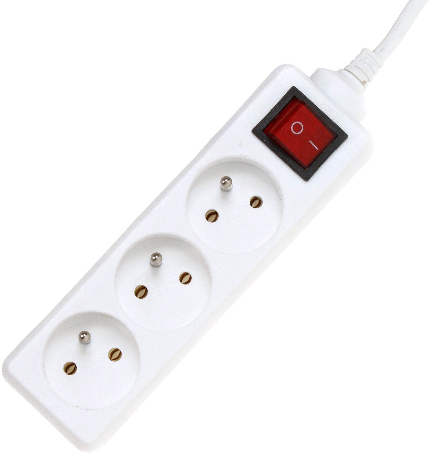 PremiumCord power extension cord 230V, 3 sockets + switch, white,...
