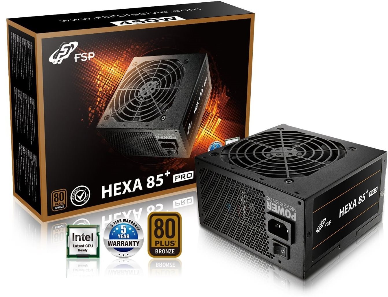 FSP Fortron HEXA 85+ PRO 450 PC Power Supply