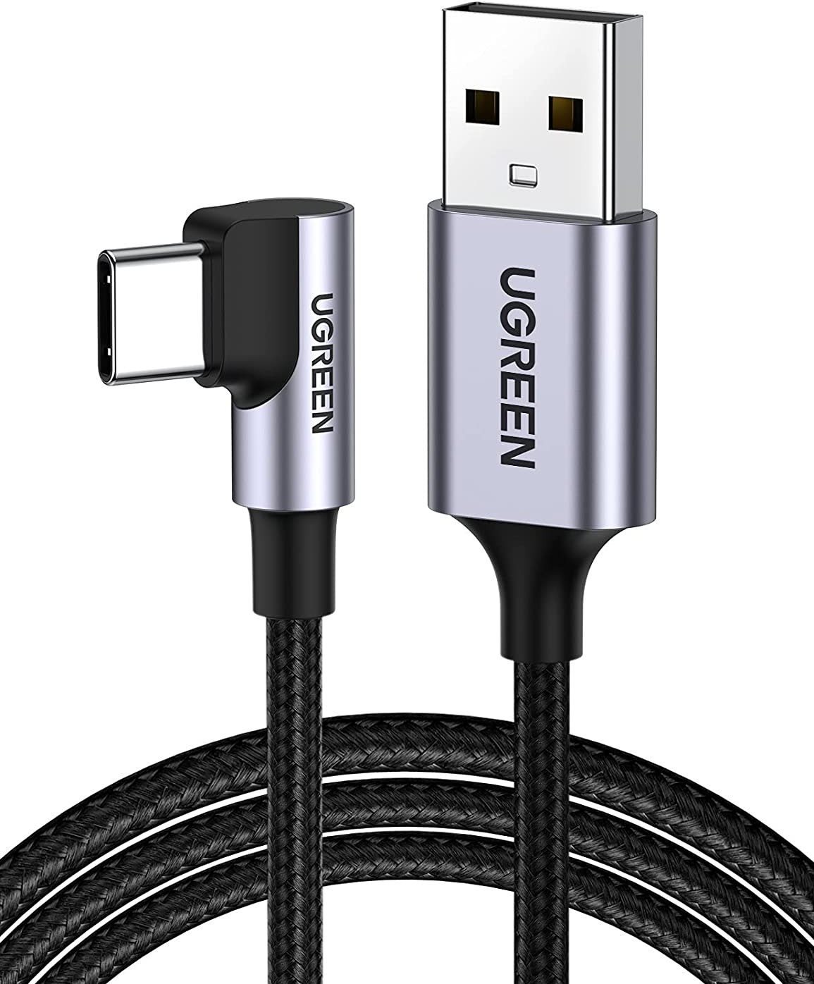 UGREEN USB-A Male to USB-C Male 3.0 3A 90-Degree Angled Cable 1 m...