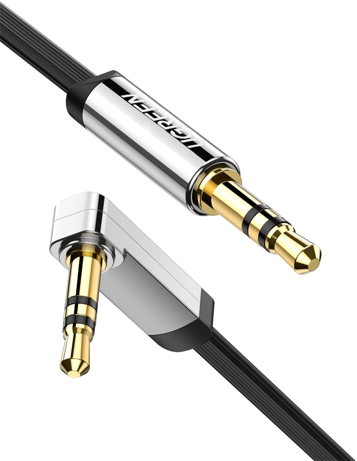 Ugreen 3.5mm Male to 3.5mm Male Straight to Angle Flat Cable 1m...