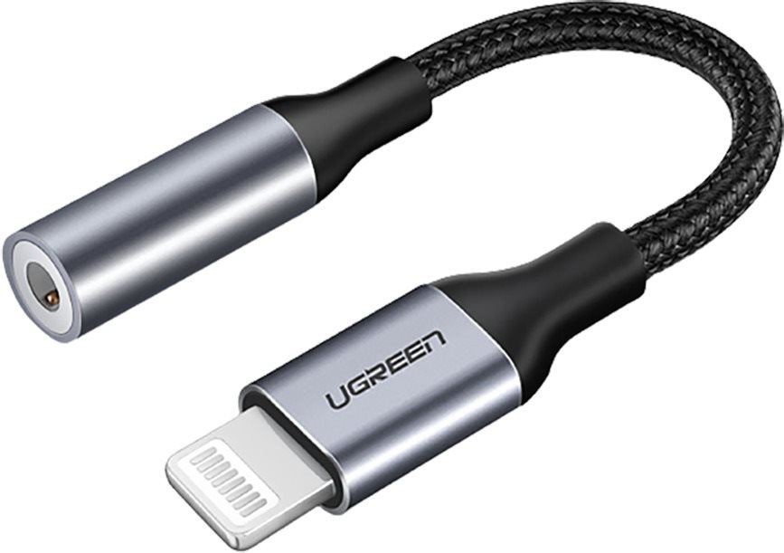 UGREEN Lightning M/F Round Cable Aluminum Shell with Braided 10cm...