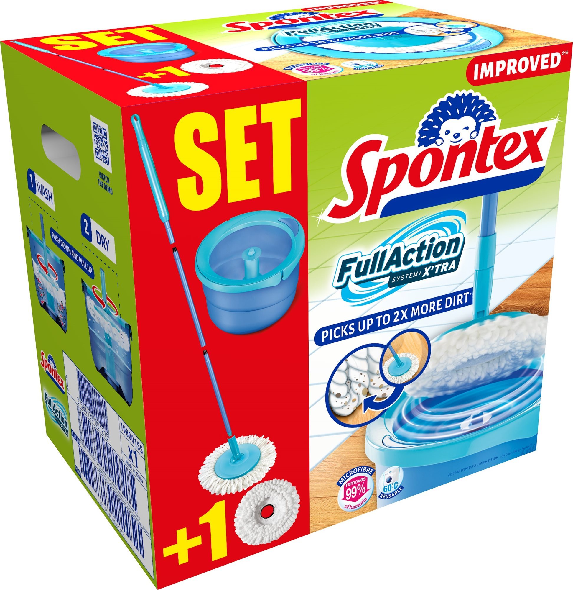 Spontex Full Action System+ Xtra mop s náhradou zadarmo Mop