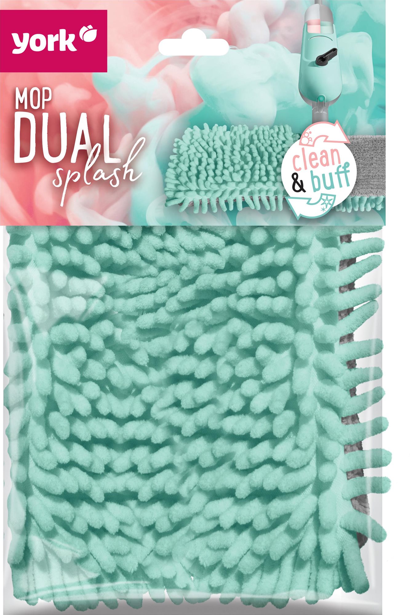 YORK mop, lapos, dual Splash, pótfej Felmosó fej