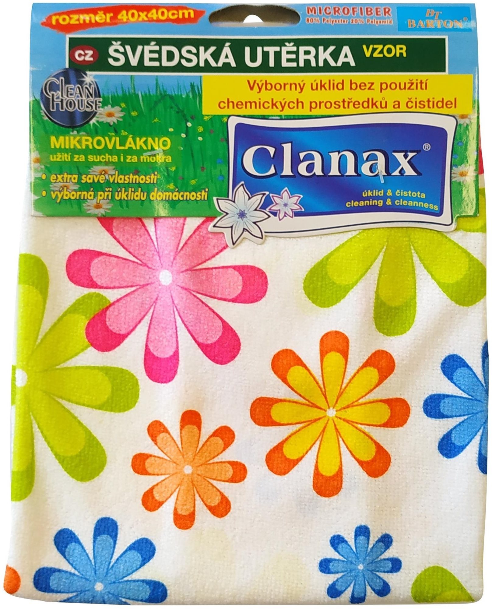 CLANAX vzorovaná švédska utierka 250 g, 40 × 40 cm Utierka