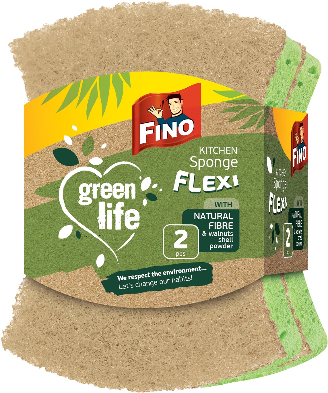 FINO Green Life hubka flexi 2 ks Špongia