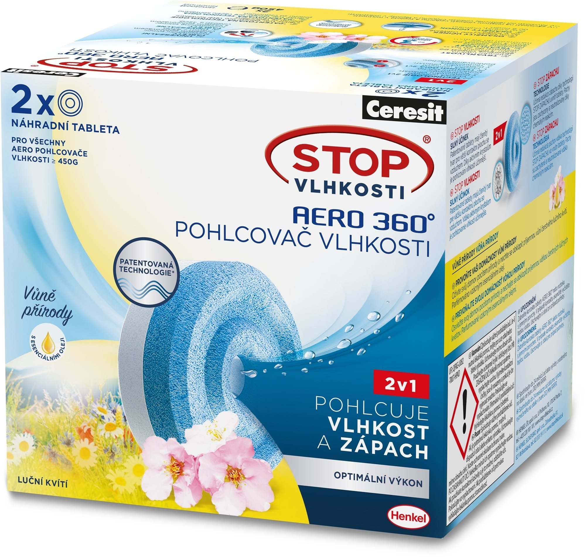 STOP Vlhkosti AERO 360° Lúčne kvety náhradné tablety 2× 450 g...