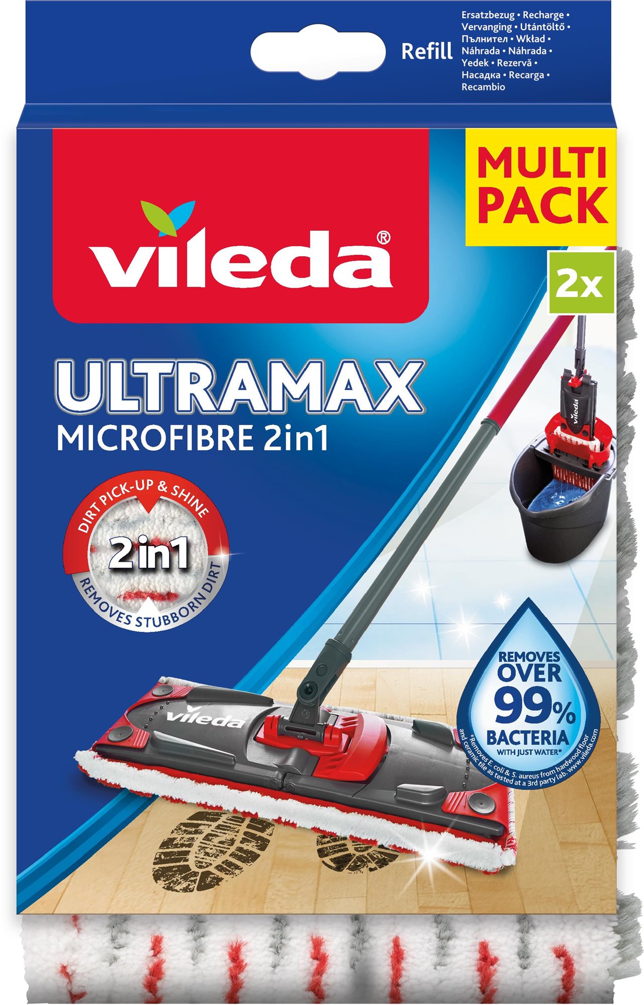 VILEDA Ultramax Microfibre 2 v 1 náhrada 2 ks Náhradný mop
