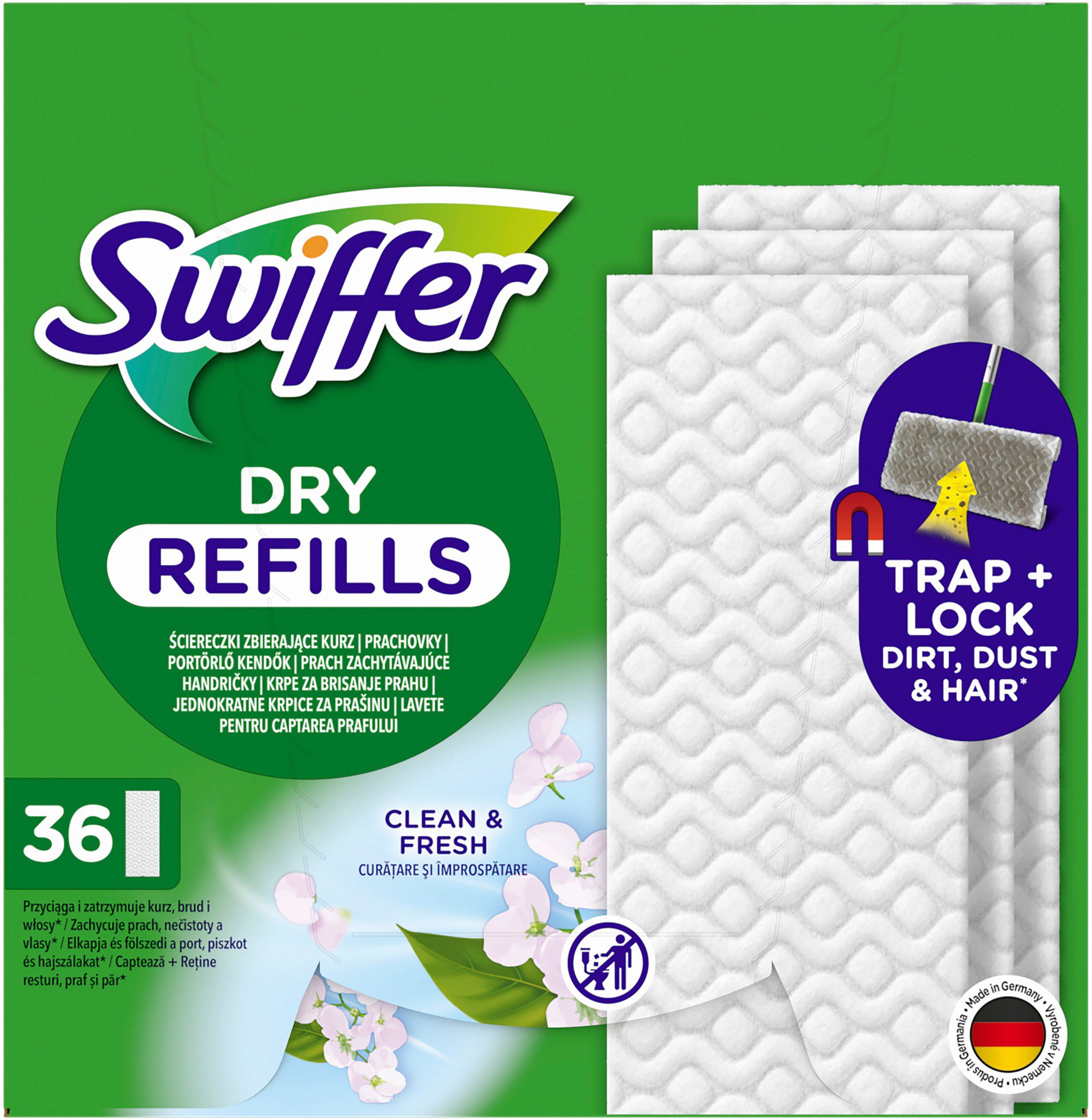 SWIFFER Sweeper Dry tisztítókendő 36 db Felmosó fej