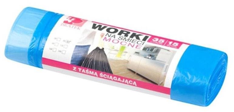 BRATEK vrecia na odpad so sťahovacou šnúrkou 35 l, 15 ks Vrecia na...