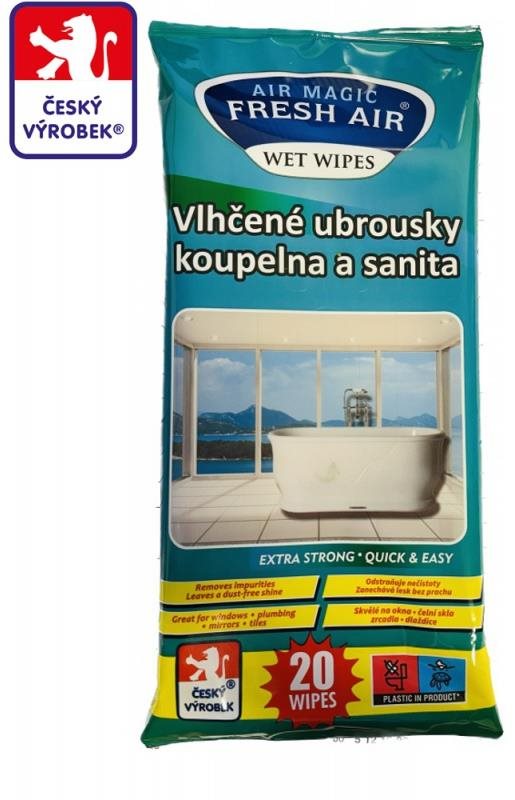 Fresh Air čistiace obrúsky kúpeľňa a sanita, 20 ks Čistiace utierky