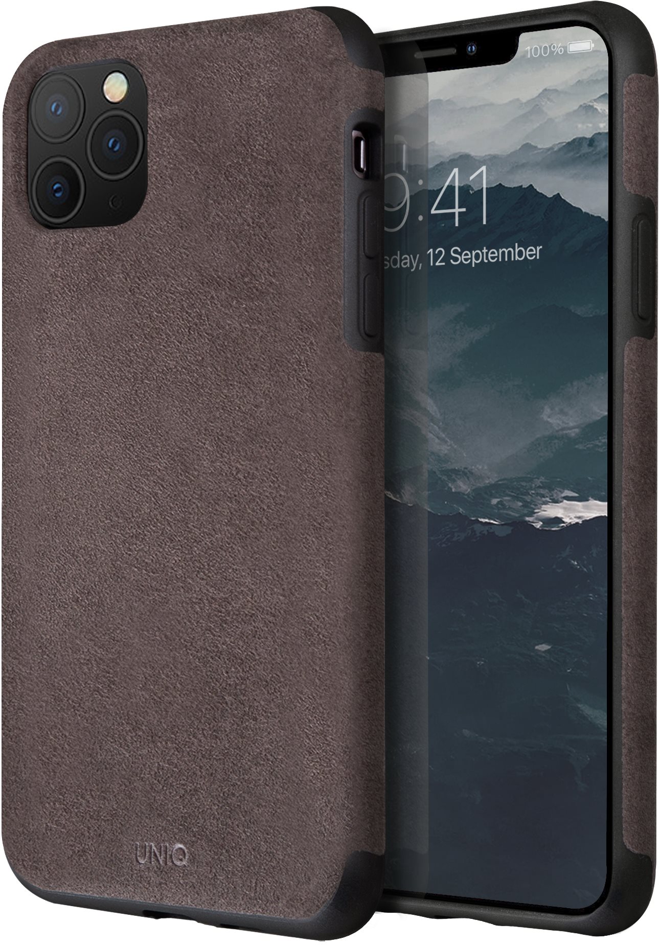 Uniq Sueve Hybrid for the iPhone 11 Pro Max, Taupe Warm Grey Phone...