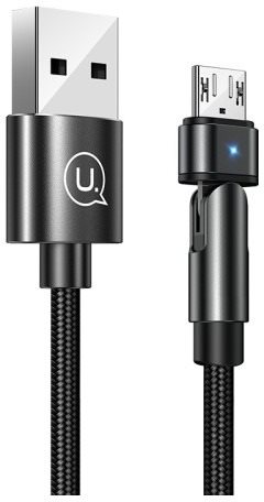 USAMS US-SJ478 U60 Micro Rotatable Charging Cable 1m Black Power...
