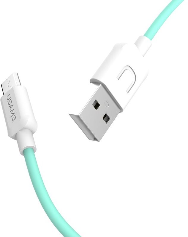 USAMS US-SJ098 micro USB Data Cable U Turn Series 1m Cyan Data Cable