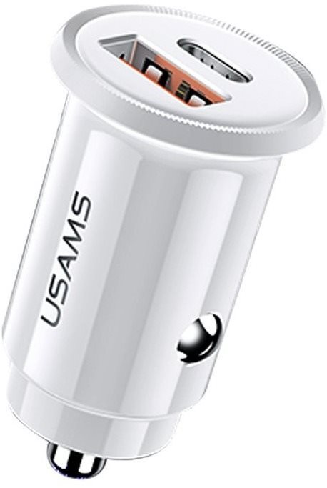 USAMS US-CC086 C12 QC4.0 + PD3.0 Fast Charging Car Charger, White...