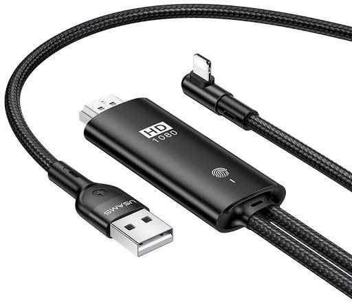 USAMS US-SJ442 U53 Lightning to HDMI Cable 2m Black Video Cable
