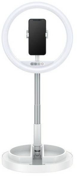 USAMS US-ZB120 Stretchable Selfie Ring Light White Selfie Stick