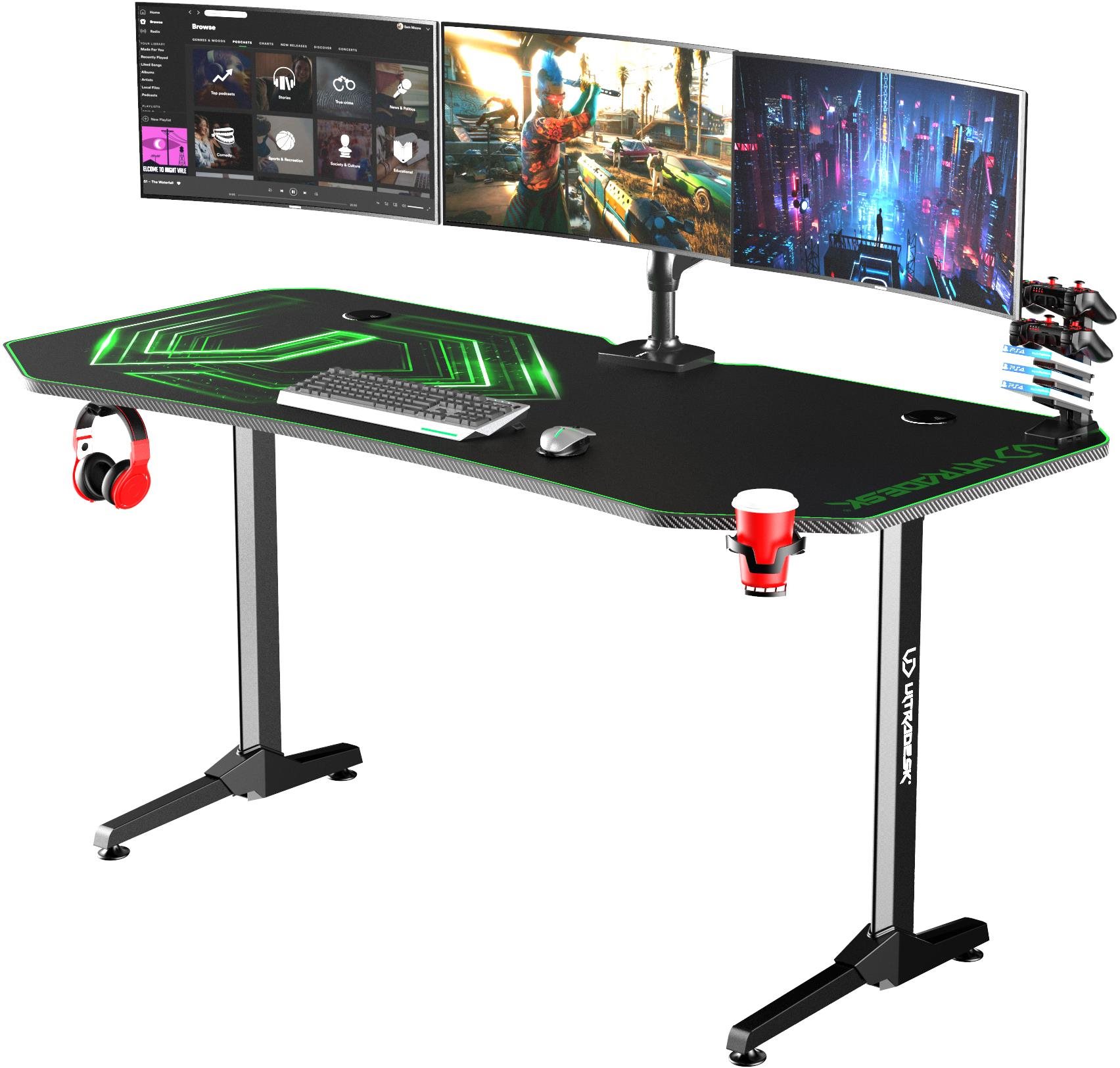 ULTRADESK Frag XXL zöld Gaming asztal