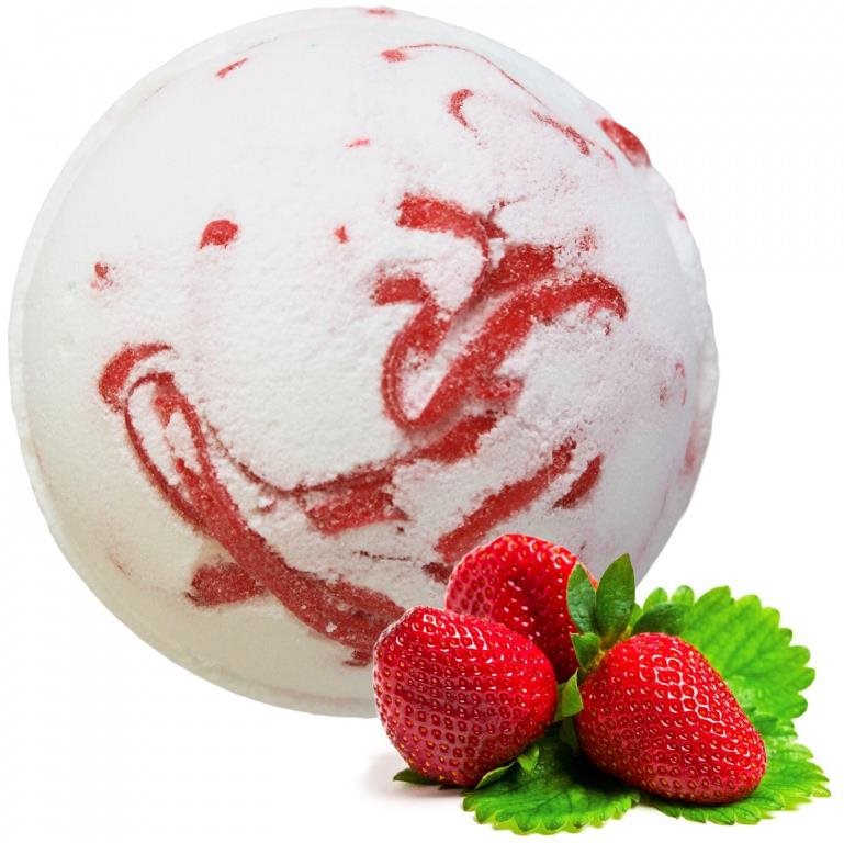 Veľká šumivá bomba 180 g – Jahoda – 1 ks Bomba do kúpeľa
