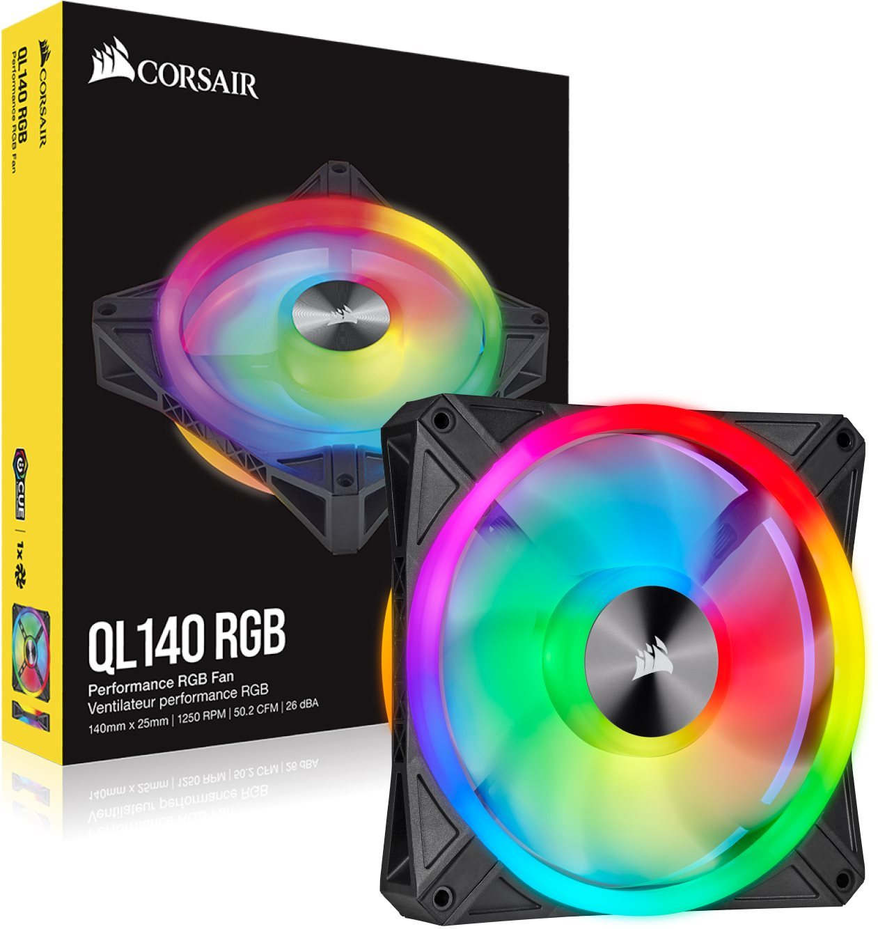 Corsair iCUE QL140 RGB 140mm PWM Single PC Fan