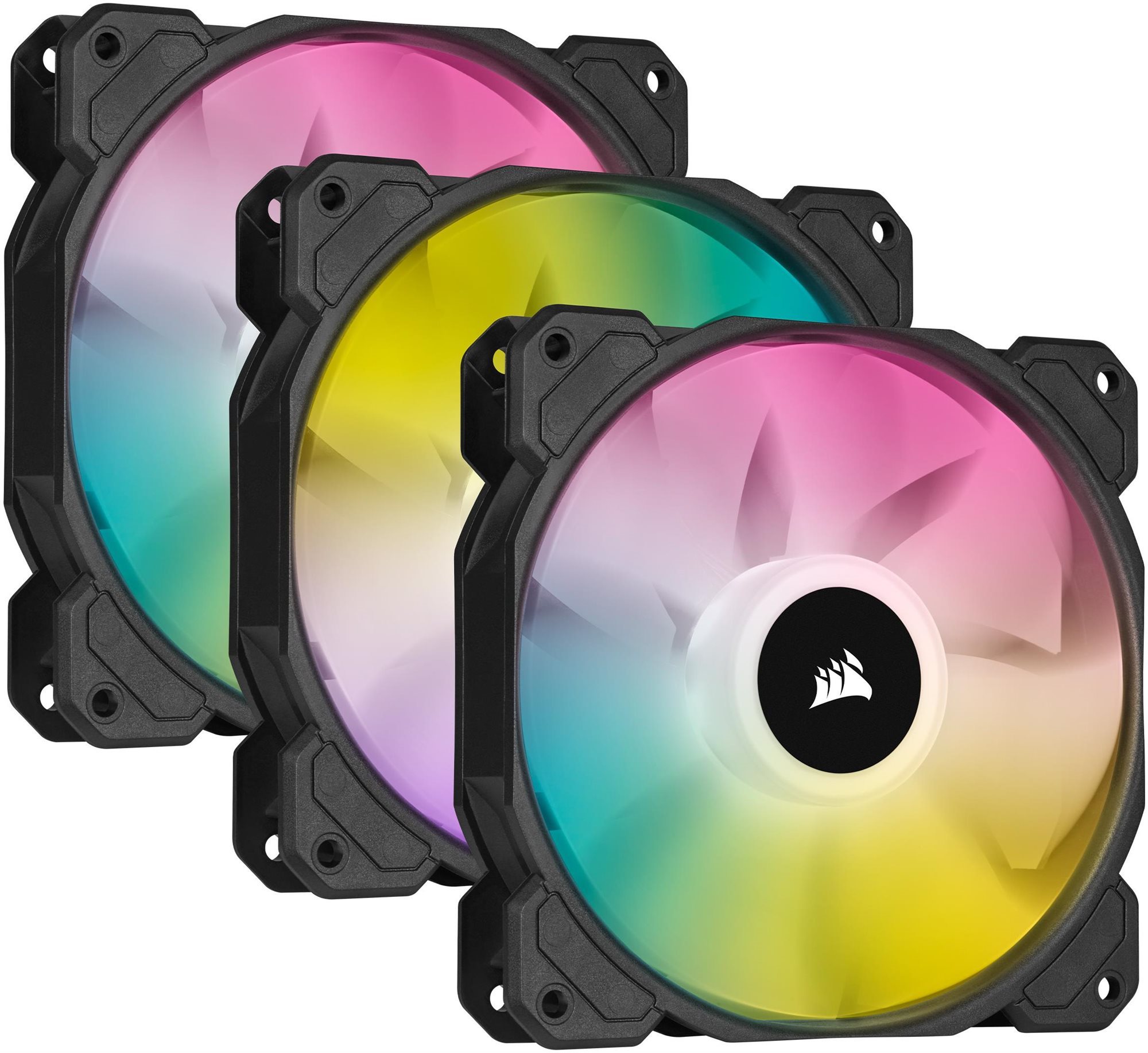 Corsair iCUE SP120 RGB ELITE Triple Pack Black + Lightning Node...