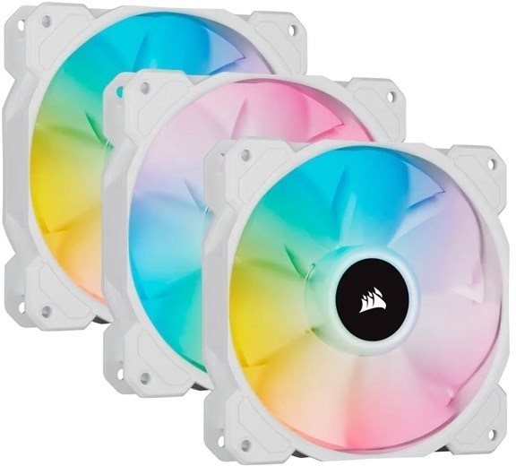 Corsair iCUE SP120 RGB ELITE Triple Pack White + Lightning Node...