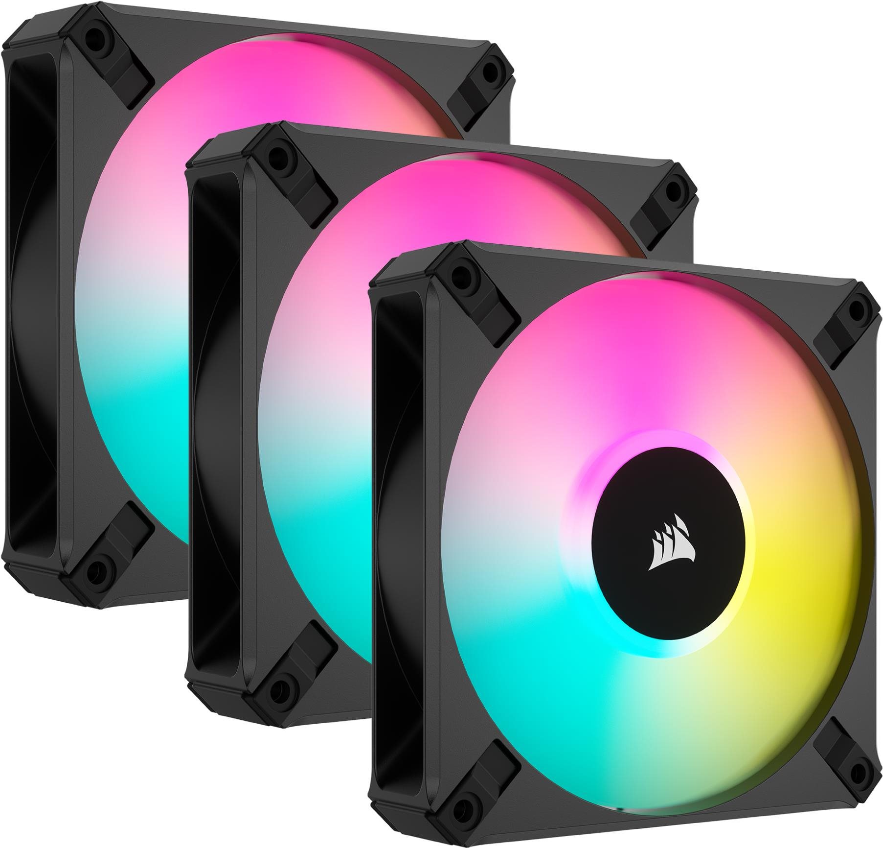 Corsair iCUE AF120 RGB ELITE Triple Pack Black + Lightning Node...
