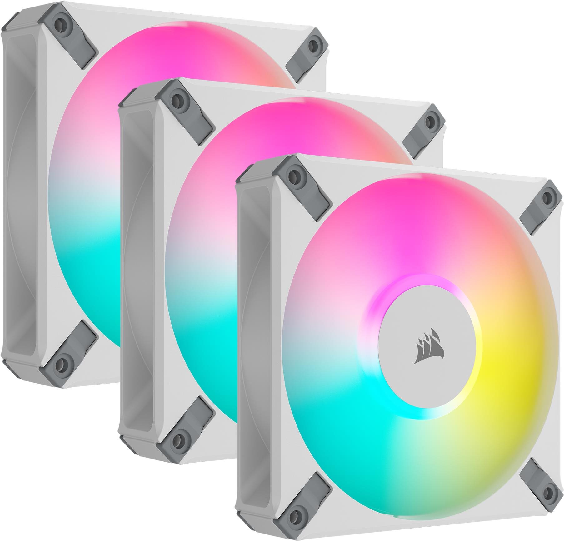 Corsair iCUE AF120 RGB ELITE Triple Pack White + Lightning Node...