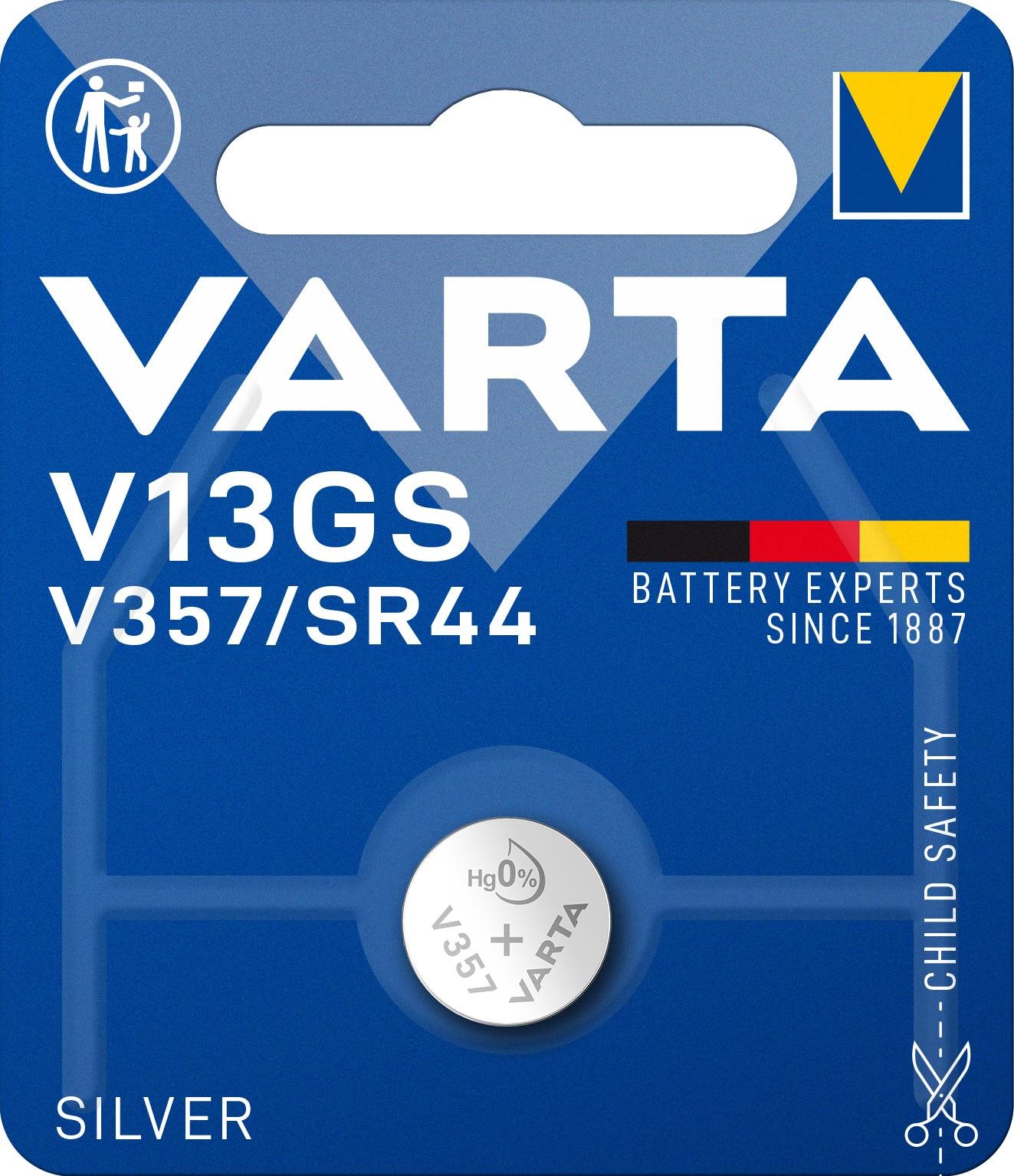 VARTA Speciális ezüst-oxid elem V13GS/V357/SR44 1 db Gombelem
