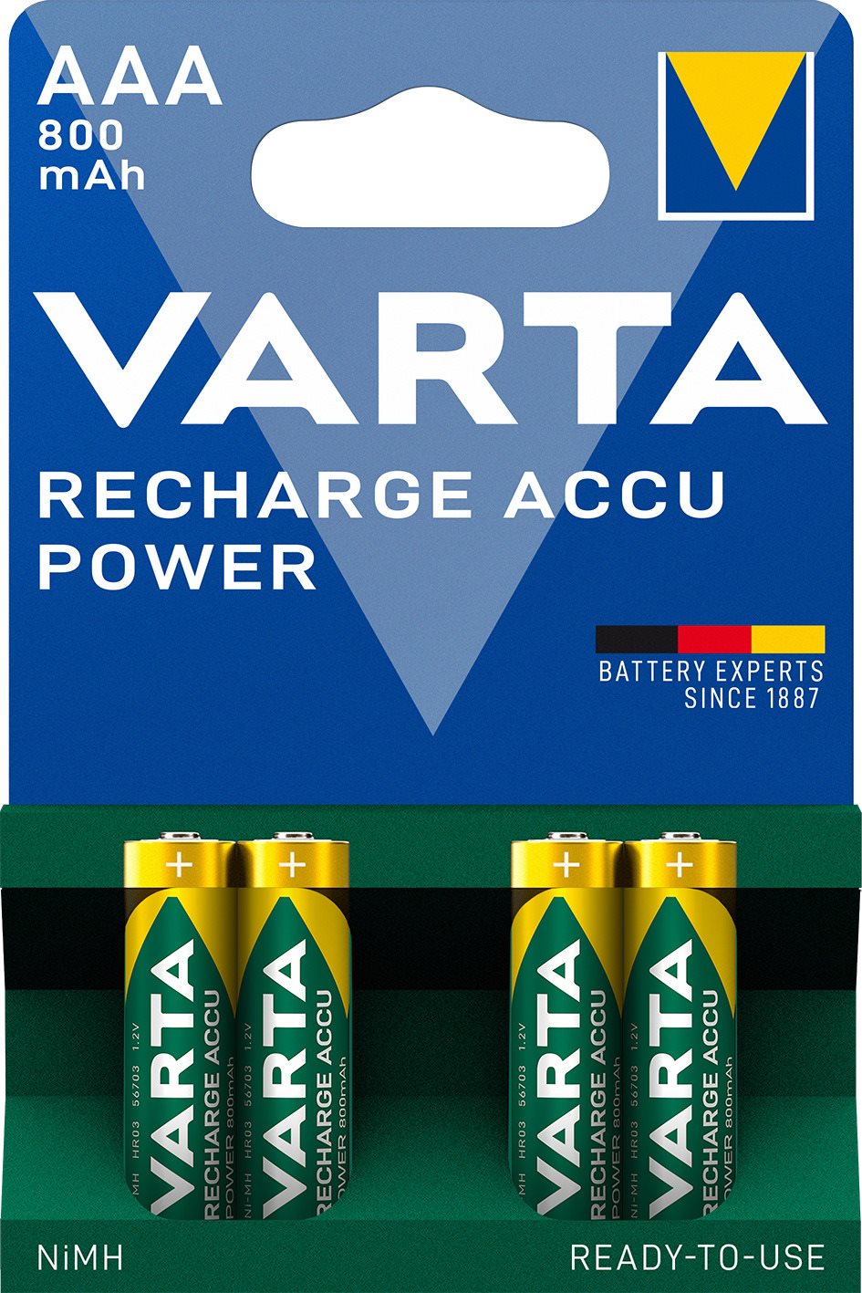VARTA Recharge Accu Power Tölthető elem AAA 800 mAh R2U 4 db...