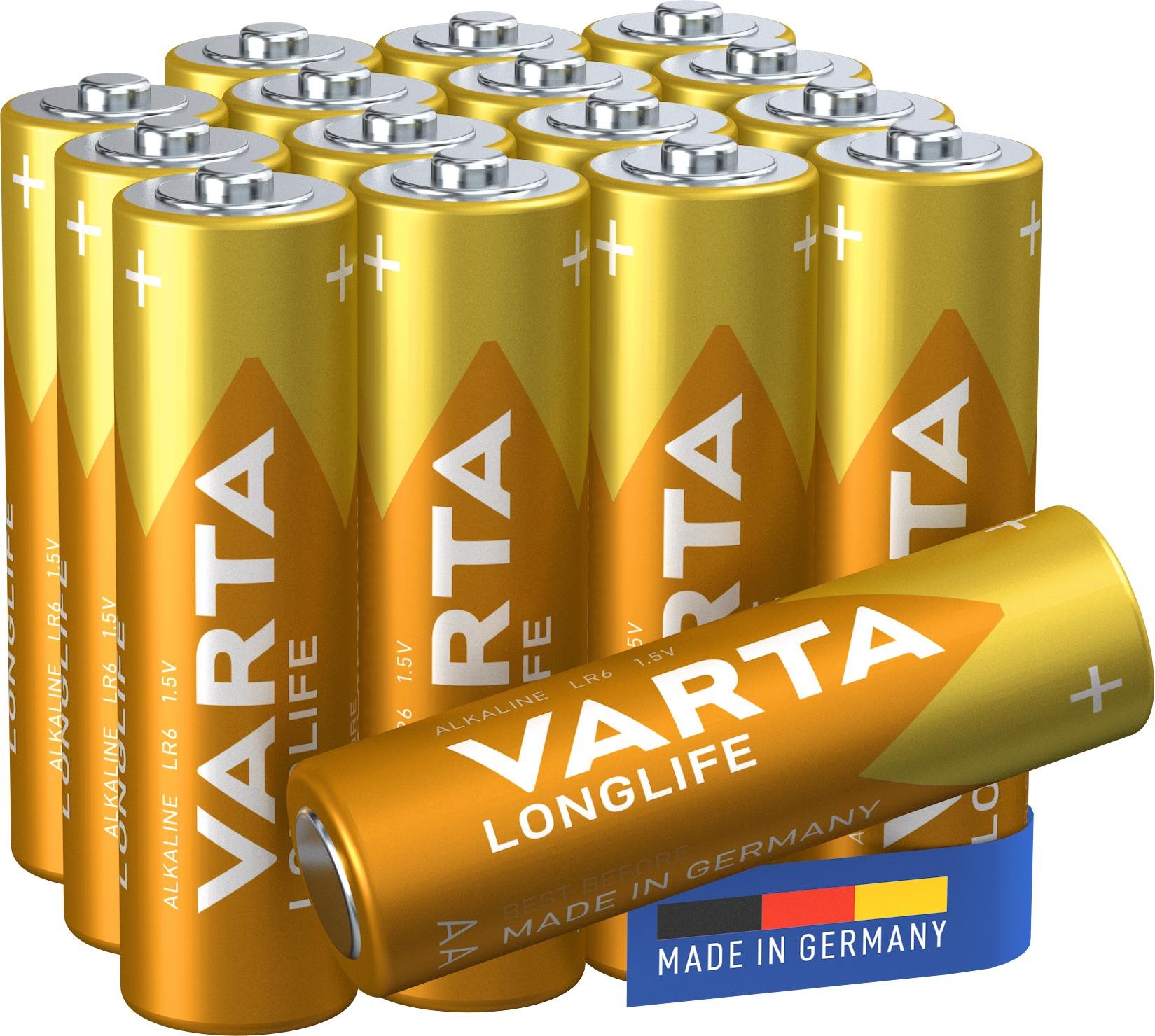 VARTA Longlife AA Alkalibatterien 16 Stück Einwegbatterie