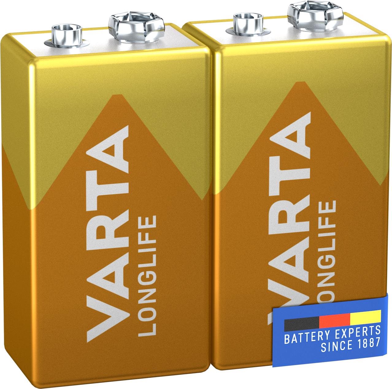 VARTA Longlife Alkáli elem 9 V 2 db Eldobható elem
