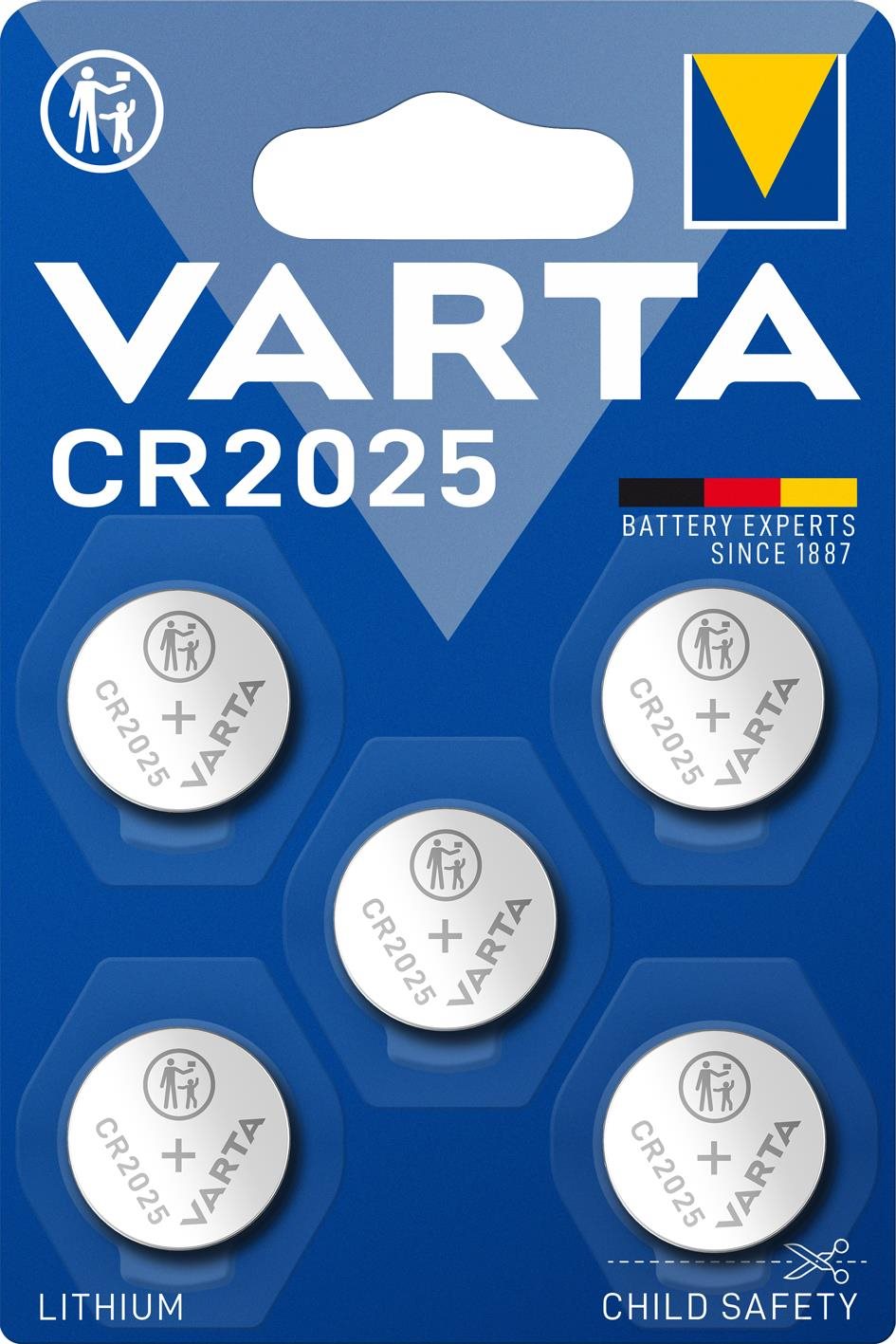 VARTA Speciális lítium elem CR 2025 - 5 db Gombelem