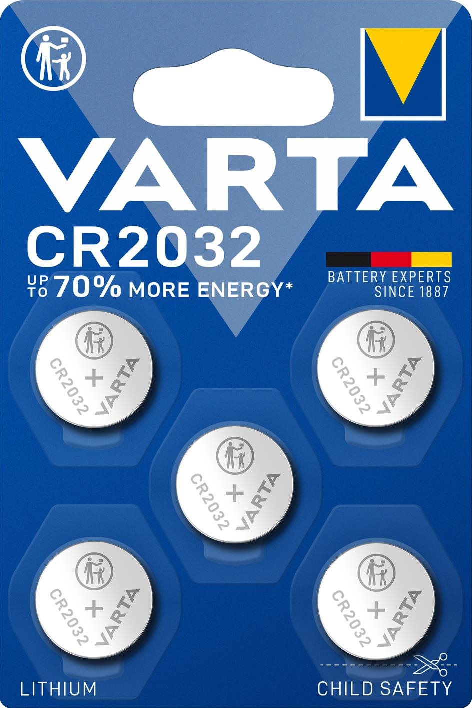 VARTA Speciális lítium elem CR 2032 - 5 db Gombelem