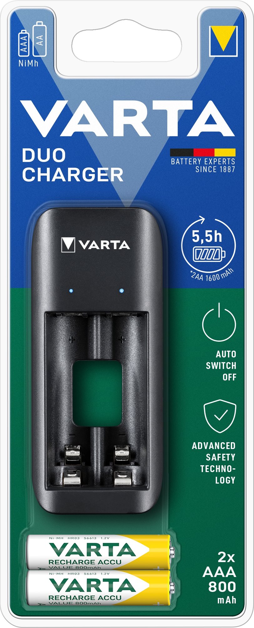 VARTA nabíjačka Duo USB Charger + 2 AAA 800 mAh R2U Nabíjačka a...