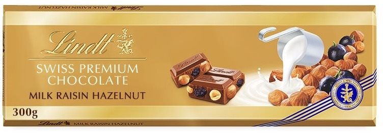 LINDT Milk Raisin Nut Gold 300 g Čokoláda