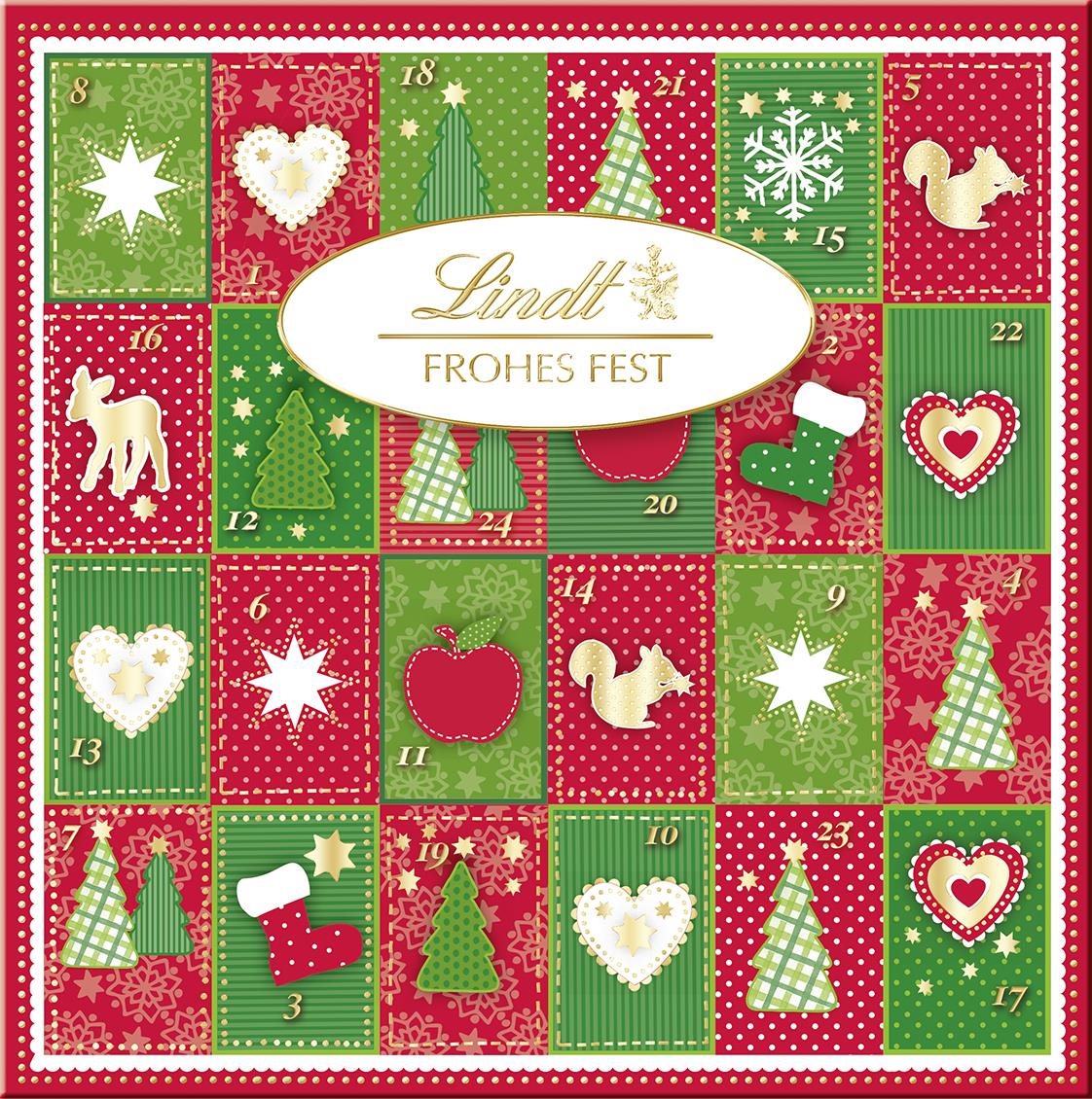 LINDT Merry Xmas Adventní kalendář 115 g Adventní kalendář