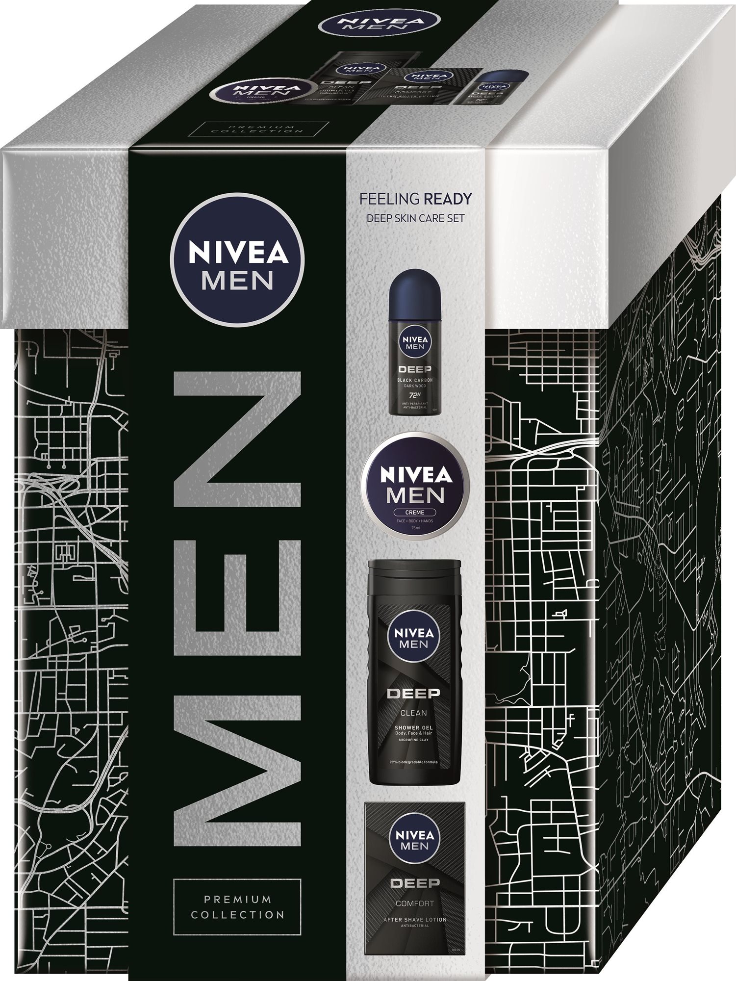 NIVEA MEN Feeling Ready Deep Box 475 ml Kozmetikai ajándékcsomag