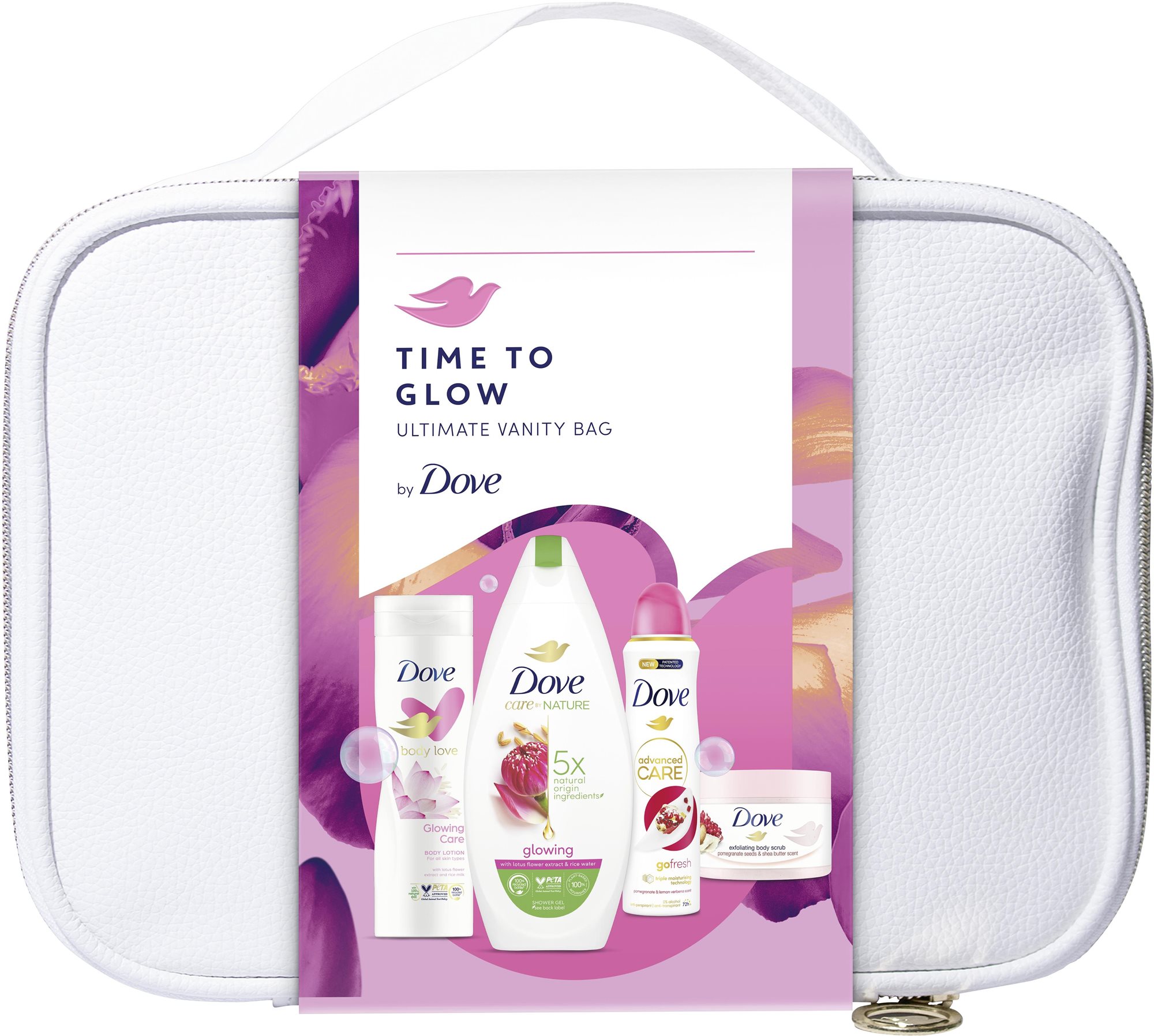 DOVE Vanity Glowing 850 ml Darčeková sada kozmetiky